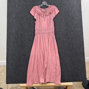 Current Air Dusty Rose Pink Maxi Dress with Ruffle Yoke